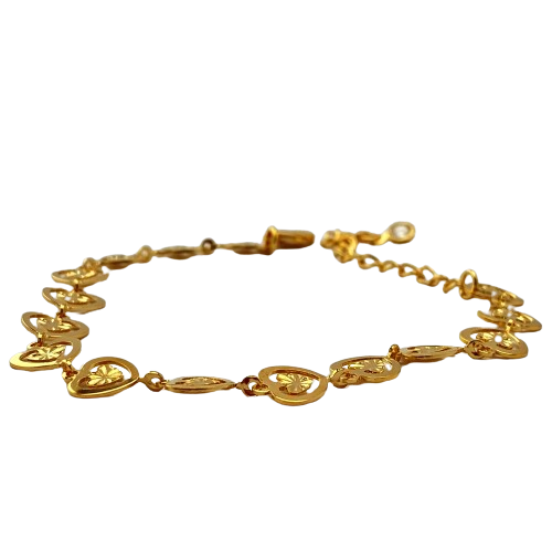 Pulseira Corações - Ouro 18K