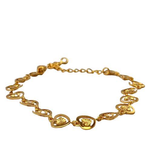 Pulseira Corações - Ouro 18K