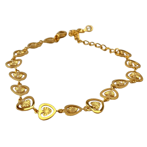 Pulseira Corações - Ouro 18K