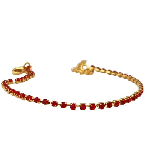 Pulseira Riviera Vermelha - Ouro 18K