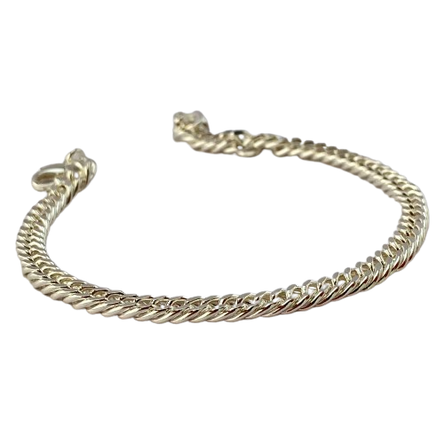 Pulseira Masculina - Grume Dupla Importada 5,0mm - 21cm - Prata