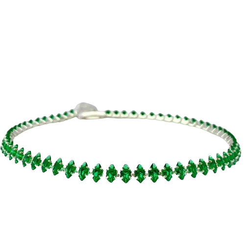 Pulseira Masculina Riviera Navete Verde - Prata