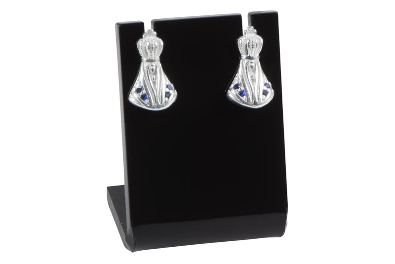 Brinco Nossa Senhora Aparecida - 2 Zircônias - Prata 925