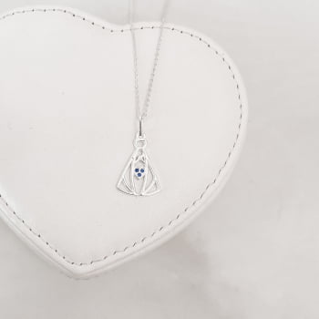 Colar Nossa Senhora Aparecida - Vazada - Prata 925